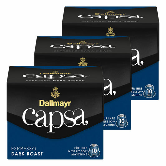 Dallmayr Capsa Espresso Dark Roast, Nespresso Compatible Capsule, Coffee Capsule, Espresso Capsule, Roasted Coffee, Coffee, 30 Capsules