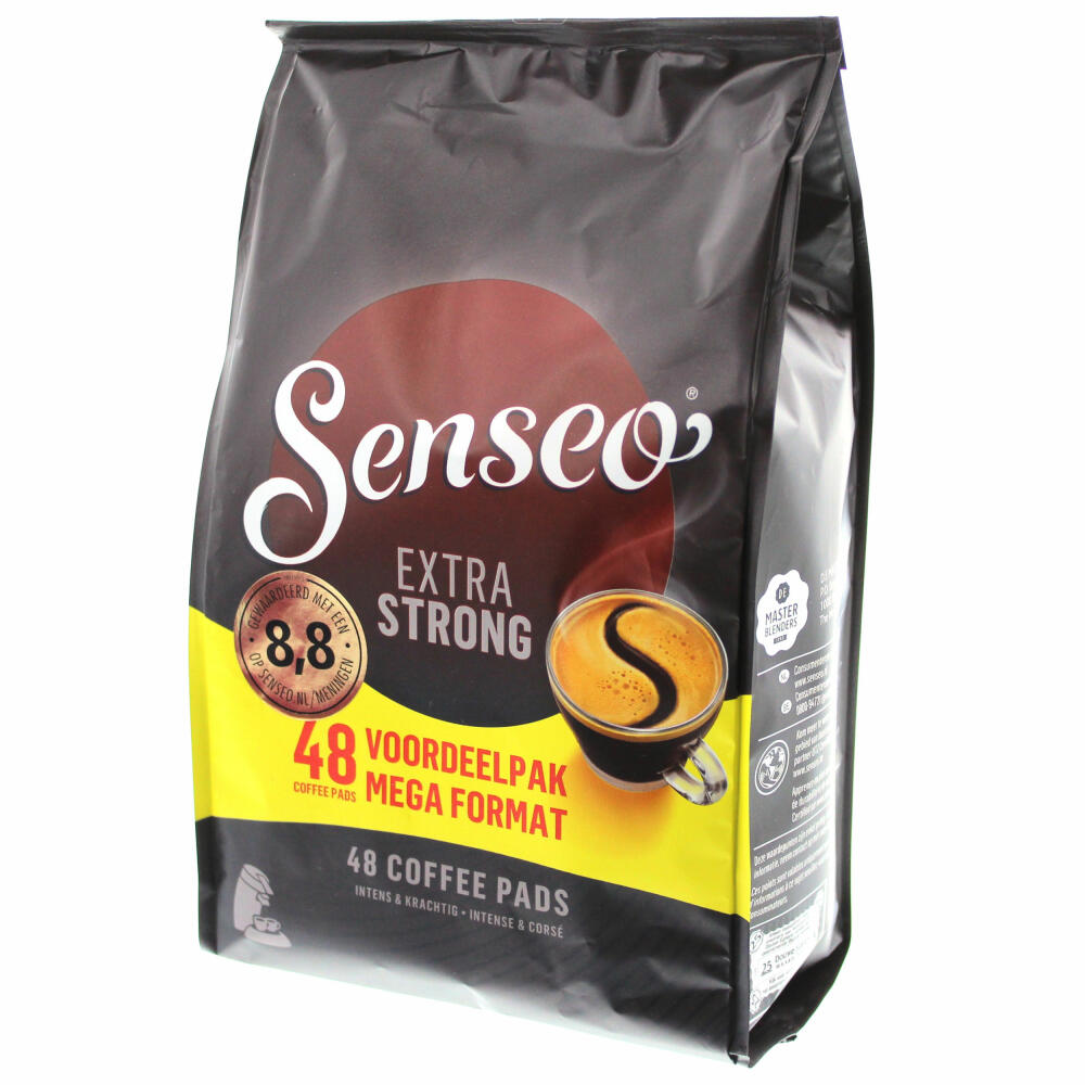 Senseo Kaffeepads Extra Strong / Extra Kräftig, Intensiver und Vollmundiger Geschmack, Kaffee für Kaffepadmaschinen, 144 Pads, mit Tasse