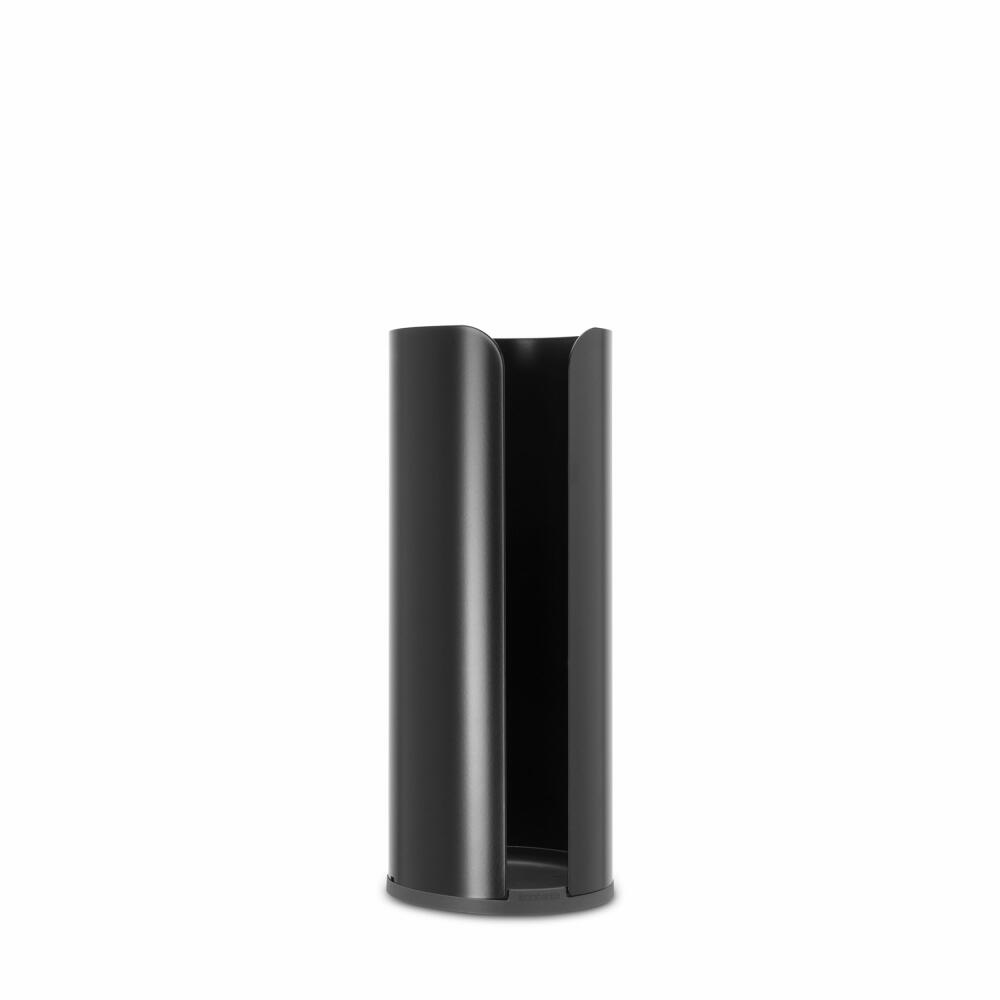 Brabantia Toilettenrollen-Spender ReNew, Stahl, Kunststoff, Matt Black, für 3 Rollen, 280504