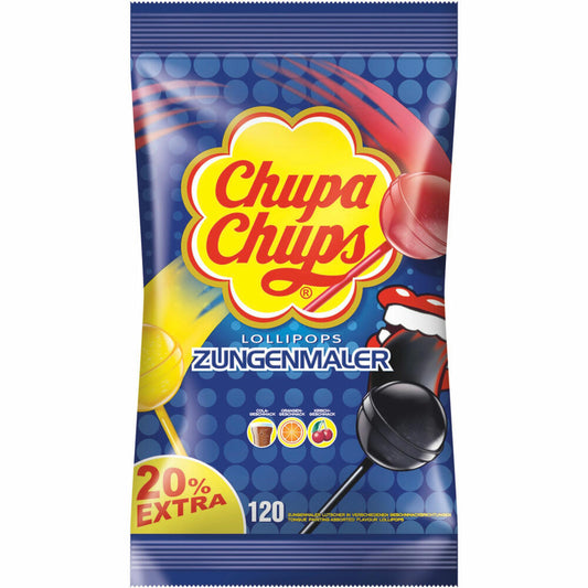Chupa Chups Tongue Painter Refill Bag, Fruit Lollipop, Lollipop, Lolly, in Bag, 120 Pieces, 1.44 kg