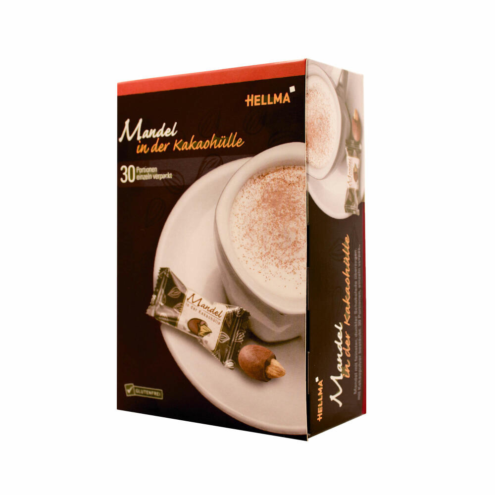 Hellma Almond in Cocoa Shell, Cocoa, Dark Chocolate, Individually Wrapped, 30 Pieces, 70101525