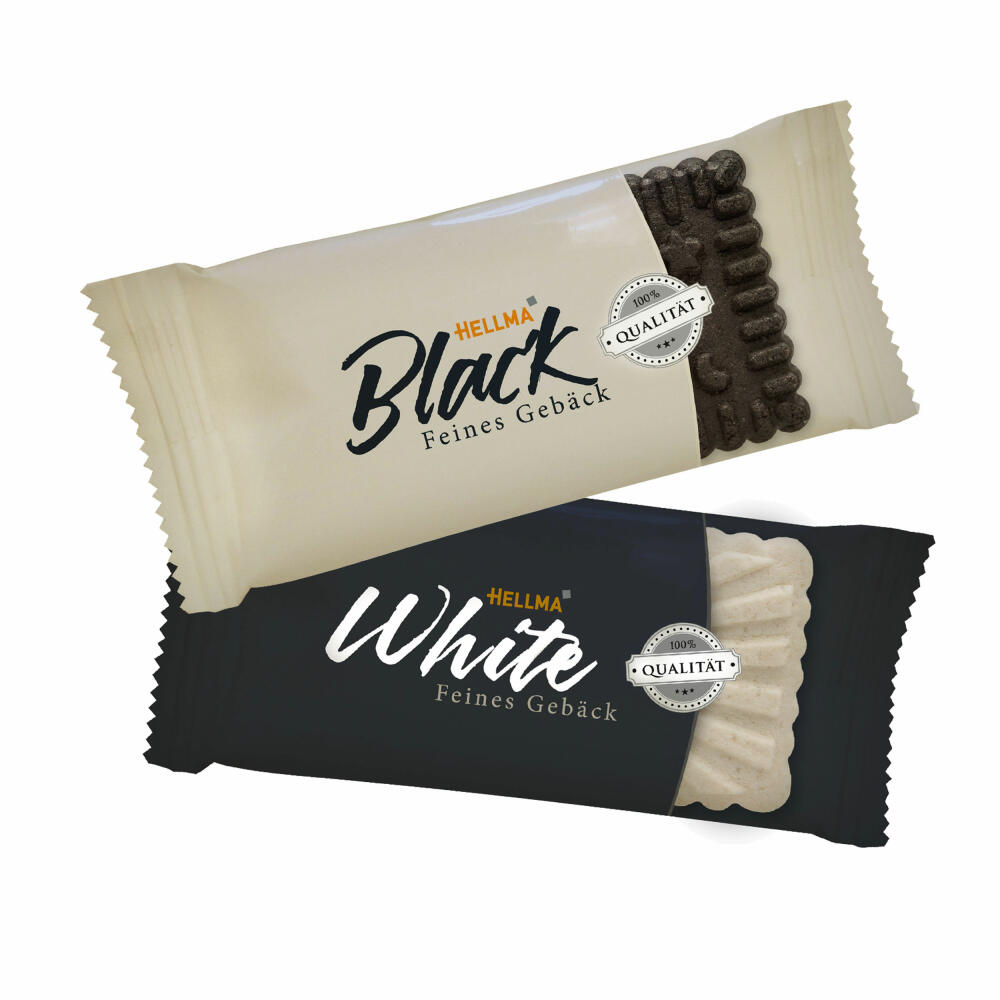 Hellma Fine Pastries Black and White, 2 varieties, biscuits, cocoa and vanilla, 200 individually wrapped portions