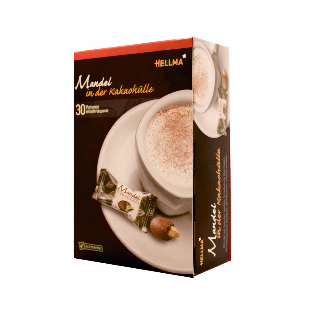 Hellma Almond in Cocoa Shell, Cocoa, Dark Chocolate, Individually Wrapped, 30 Pieces, 70101525
