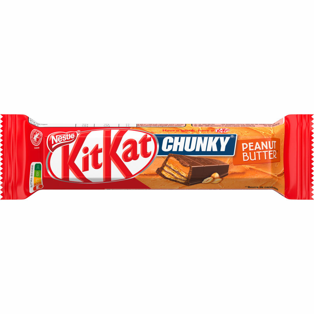 Nestlé KitKat Chunky Peanut Butter, Schokoriegel, Milchschokolade, Schoko Riegel, Erdnussbutter, 24 x 42 g
