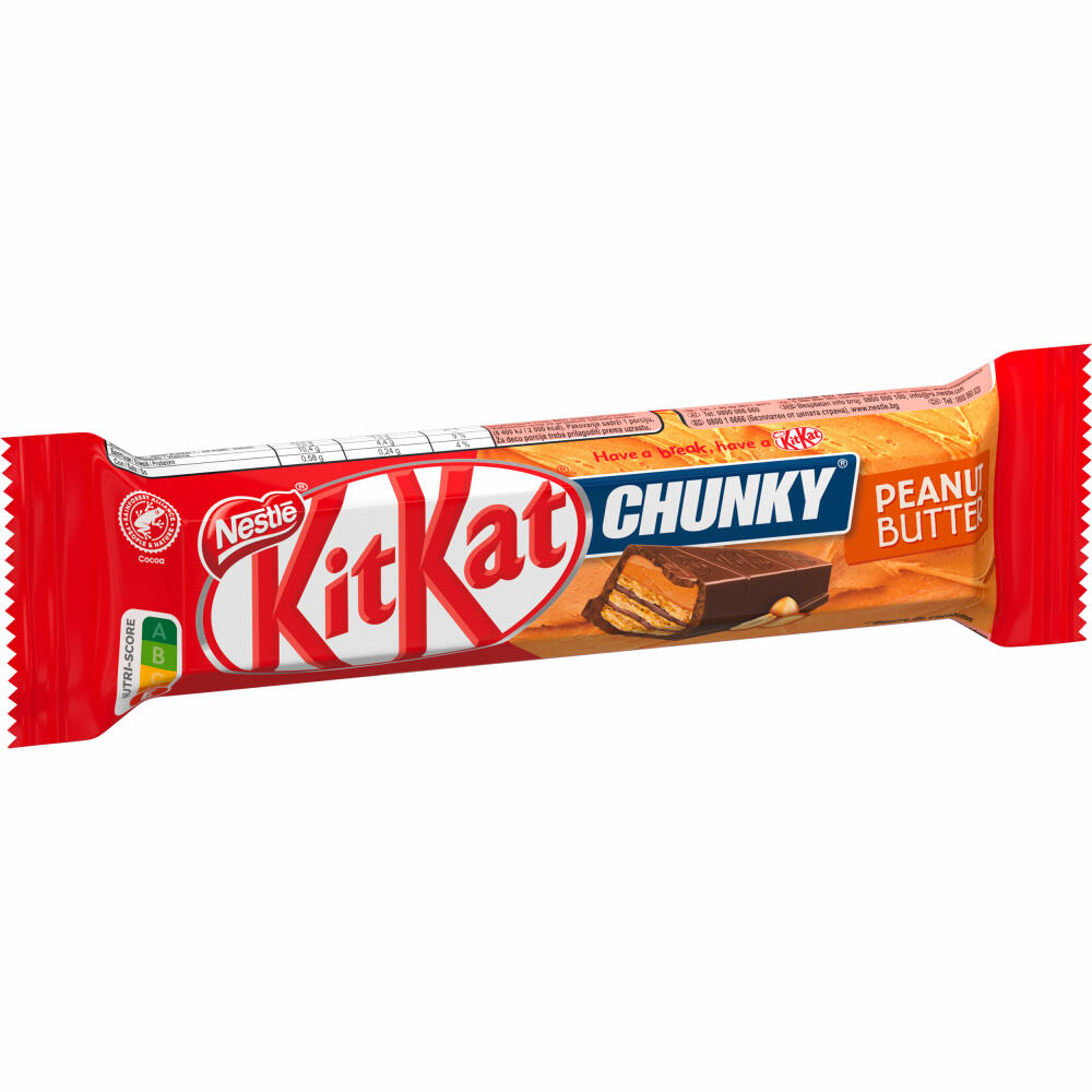 Nestlé KitKat Chunky Peanut Butter, Schokoriegel, Milchschokolade, Schoko Riegel, Erdnussbutter, 24 x 42 g