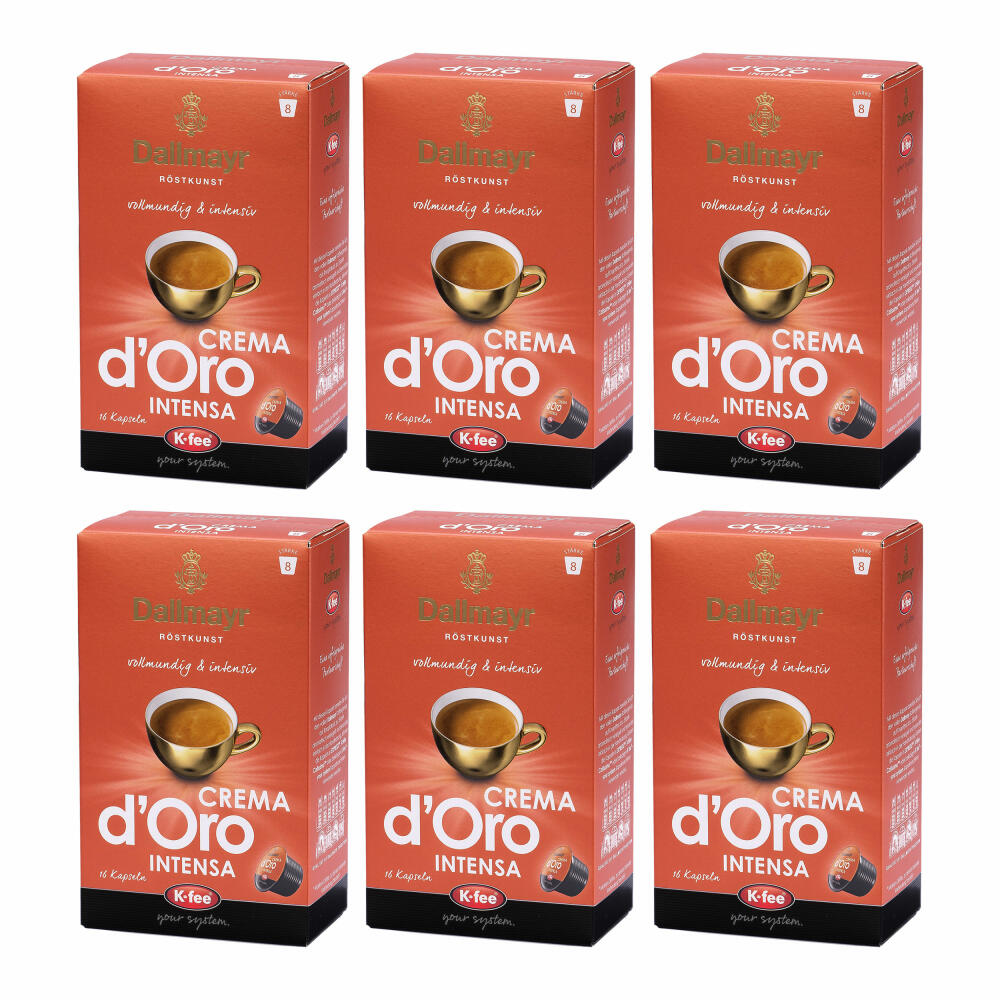 K-Fee Dallmayr Crema dOro Intensa, Coffee, Lungo, Roasted Coffee, Arabica Coffee, Coffee Capsules, 96 Capsules, 700807