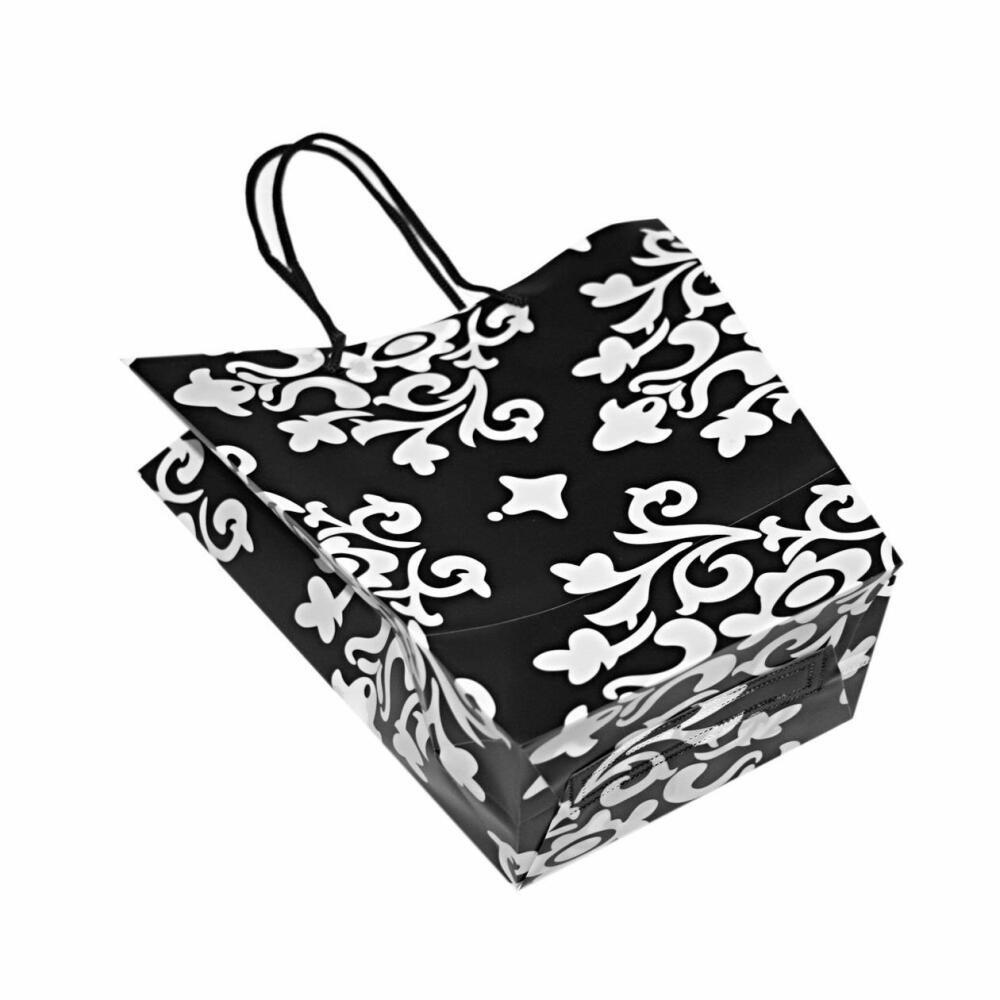 Geschenktüte Geschenktasche Tasche Geschenkverpackung Weinflasche Black & White