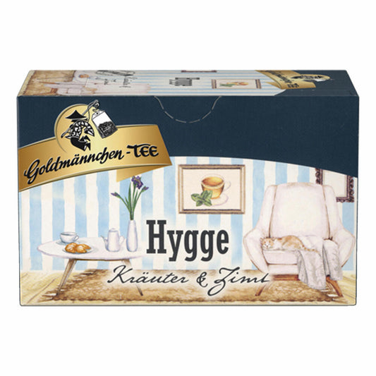 Goldmännchen Hygge, herbs and cinnamon, herbal tea flavoured with cinnamon-vanilla flavour, tea, 20 tea bags, X04288
