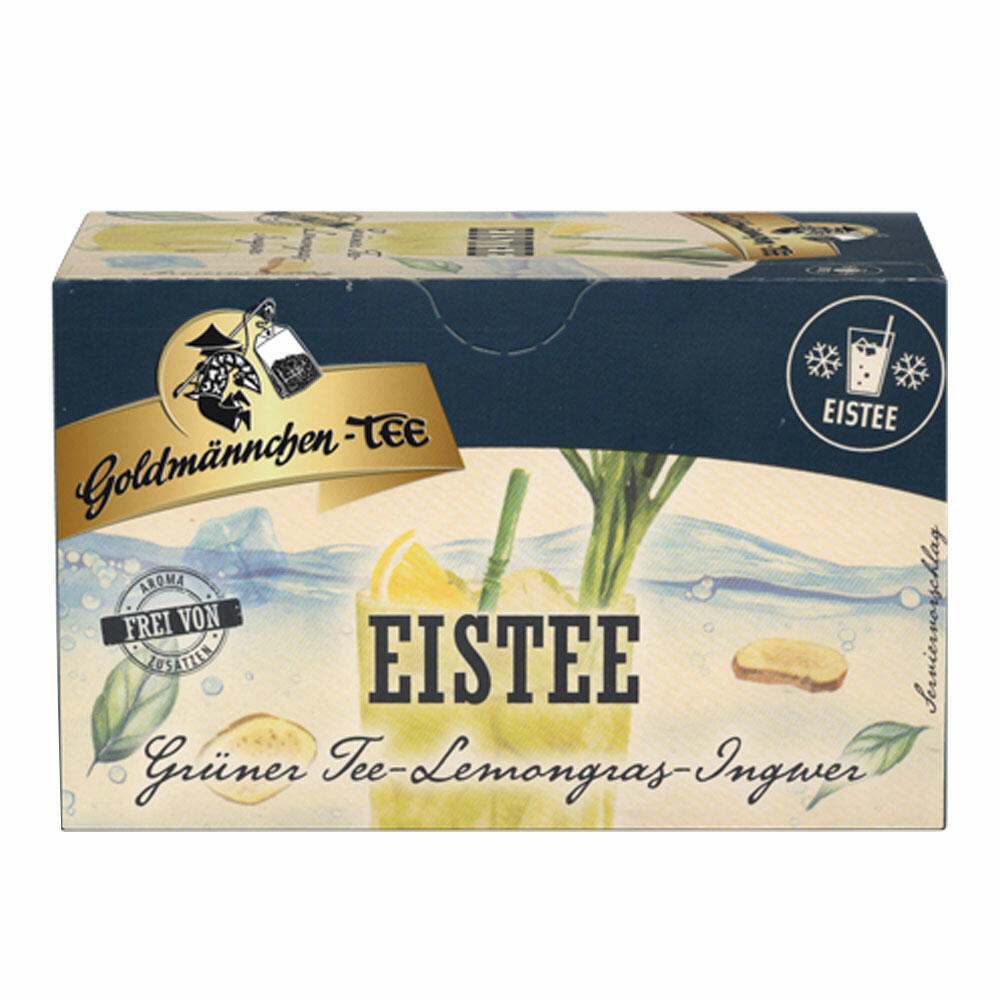Goldmännchen Iced Tea Green Tea Lemongrass-Ginger, Herbal Green Tea, 20 Tea Bags, X04263