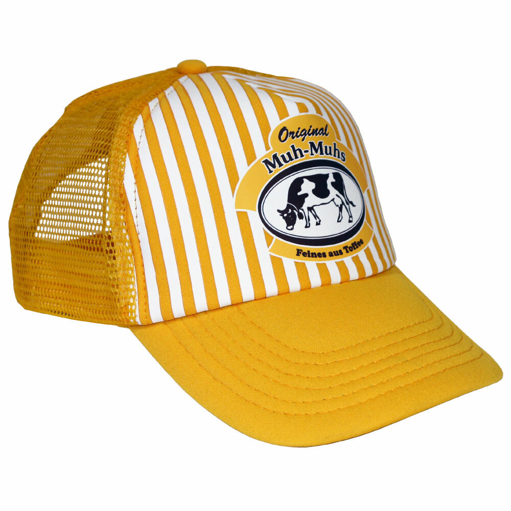 Original Muh-Muhs Mütze, Kappe, Mesh-Cap, Trucker Cap, Größenverstellbar, Gelb / Weiß