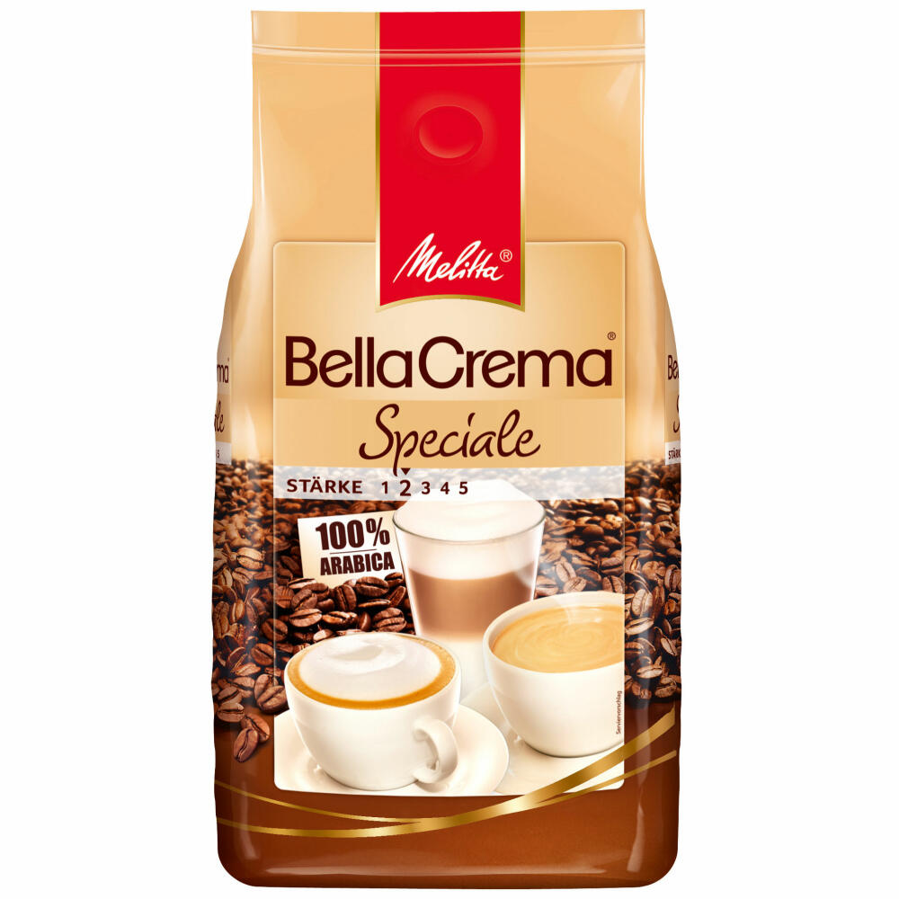 Melitta Kaffee BellaCrema Speciale ganze Bohne, milde Kaffeebohnen, 3er Pack, 3 x 1000g