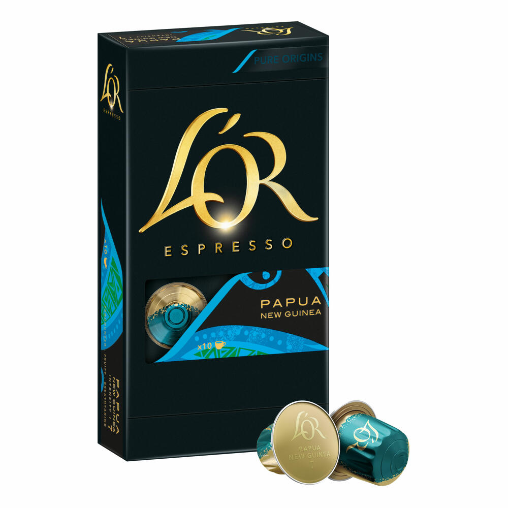 Douwe Egberts LOR Espresso Papua, Kaffeekapseln, Nespresso Kompatibel, gemahlener Röstkaffee, 50 Kaffee Kapseln