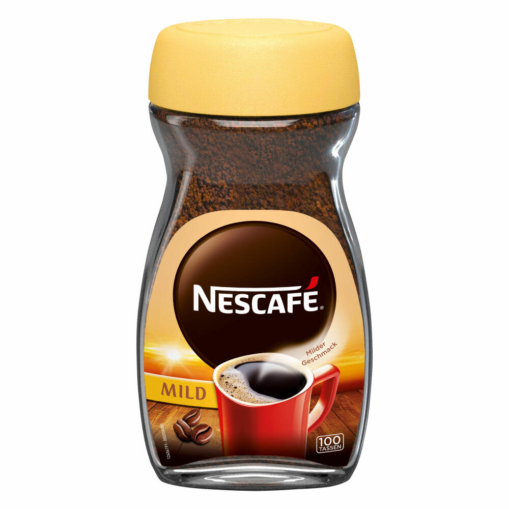 Nescafé Classic Mild, löslicher Bohnenkaffee, Kaffee, Glas, 200 g, für 100 Tassen