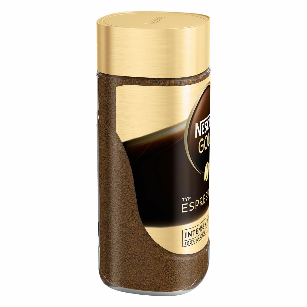 Nescafé Gold Type Espresso, instant coffee beans, coffee, ground roasted coffee, glass, 100 g