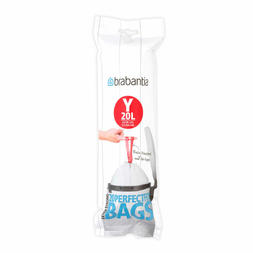 Brabantia PerfectFit bag, garbage bag, waste bag, garbage bag, garbage bag, garbage bag, 20 pieces per roll, 20 L, 116742