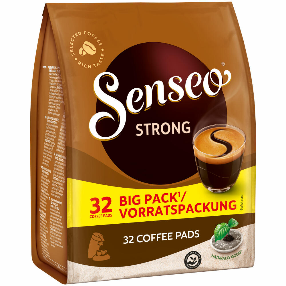 Senseo Coffee Pads Strong Bulk Pack, Strong, Ground Roasted Coffee, 32 Pads