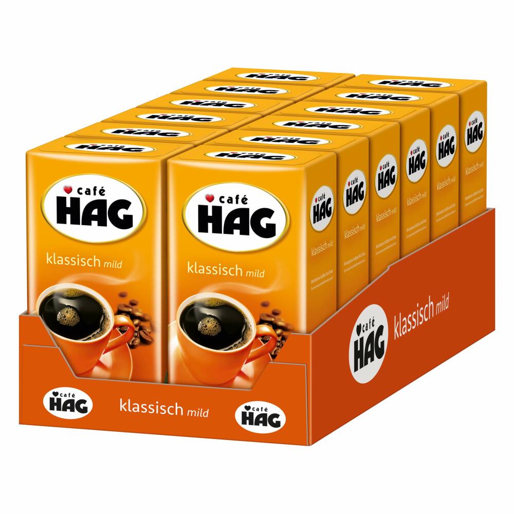 Cafè Hag Classic mild, full-bodied aroma, decaffeinated, filter coffee, 12 x 500g
