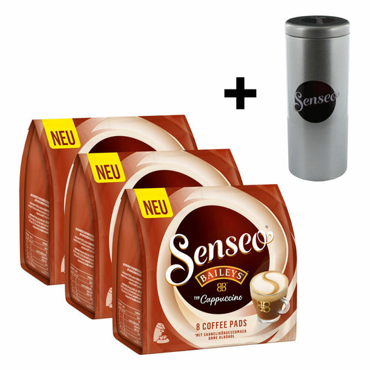 Senseo Typ Cappuccino Baileys Kaffeepads, Kaffee, Löslicher Kaffee, 3 x 8 Pads, mit Paddose