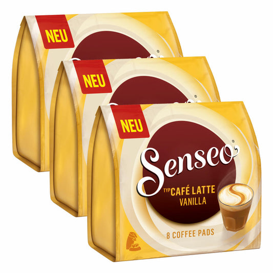 Senseo Kaffeepads Café Latte Vanilla, Vanille Milchkaffee, Milch Kaffee Pad, 24 Pads