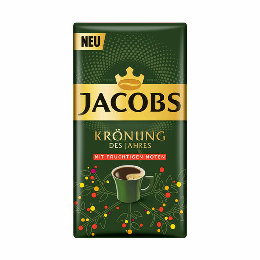 Jacobs Krönung des Jahres, mit fruchtigen Noten, Röstkaffee gemahlen, Filterkaffee, 500 g