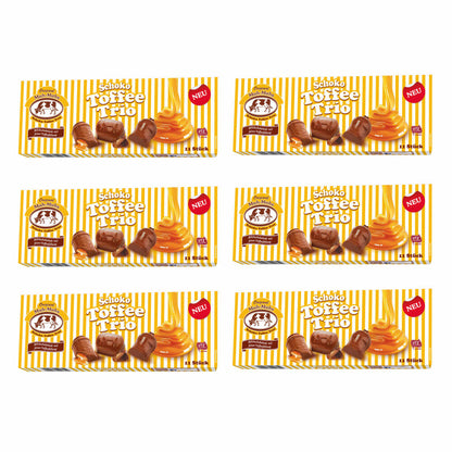 Original Muh-Muhs Schoko Toffee Trio 6er Set, Milchschokolade mit Toffeefüllung 6 x 11 Stück/132g