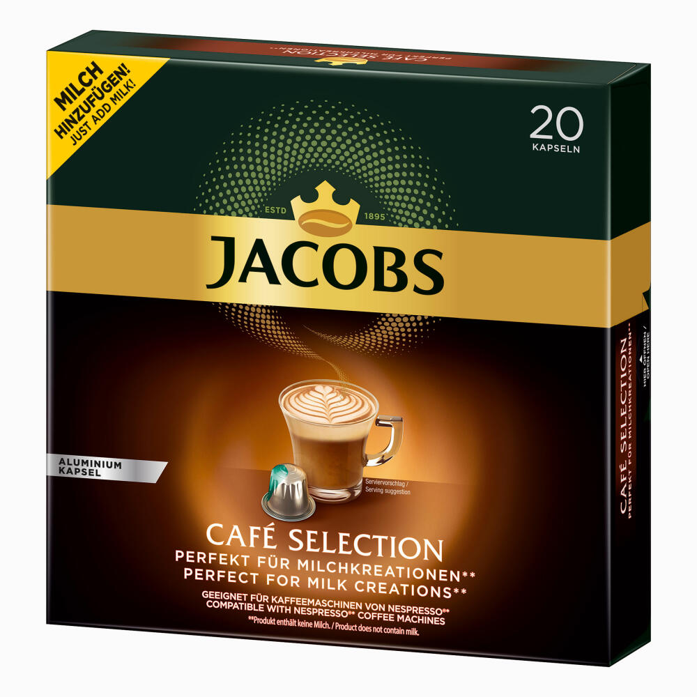 Jacobs Café Selection, 5er Pack, Kaffeekapseln, Nespresso Kompatibel, Kaffee, 5 x 20 Kapseln á 5.2 g