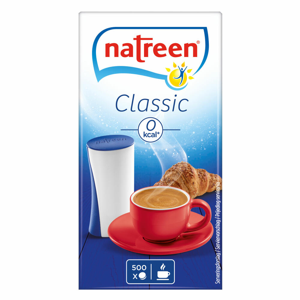 Natreen Classic Tischspender, Süßstoff, Zuckerersatz, kalorienfreies Süßungsmittel, zuckerfrei Alternative, 500 Stück, 4060492