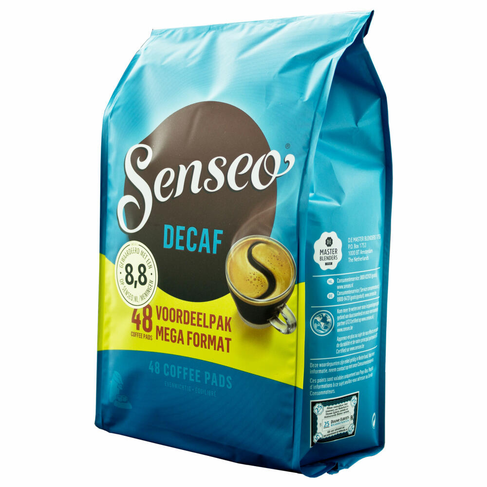 Senseo Kaffeepads Decaf / Entkoffeiniert, Reiches Aroma, Intensiv & Ausgewogen, Kaffee für Kaffepadmaschinen, 480 Pads