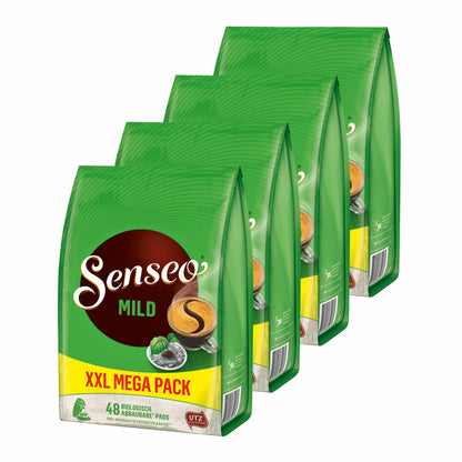 Senseo Kaffeepads Mild Roast, 4er Pack, Feiner und Samtweicher Geschmack, Kaffee Pads für Kaffepadmaschinen, 192 Pads