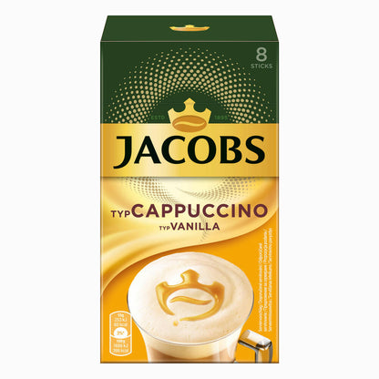 Jacobs Löslicher Kaffee Typ Cappuccino Typ Vanilla, 5er Pack, Instantkaffee, Instant, 5 x 8 Becherportionen