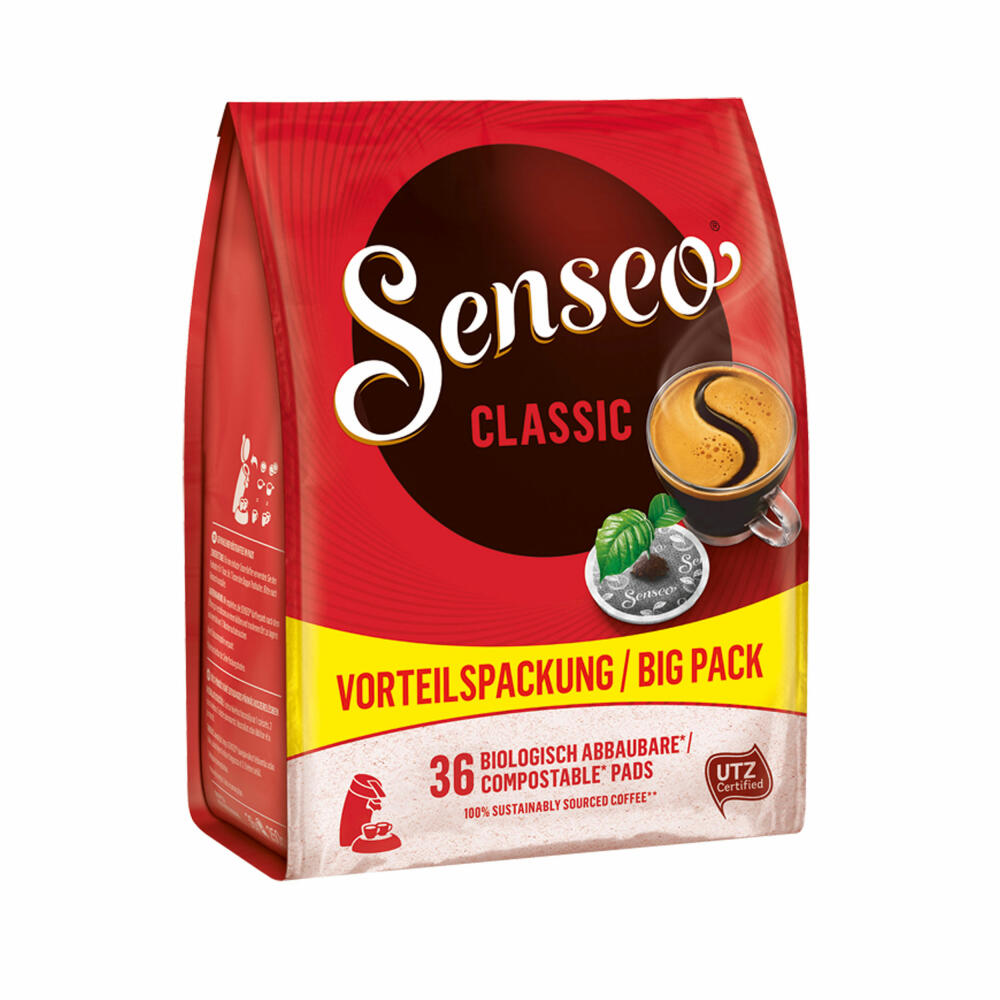 Senseo Kaffeepads Classic / Klassisch, Intensiver und Vollmundiger Geschmack, Kaffee für Kaffepadmaschinen, 108 Pads