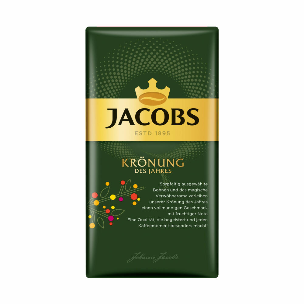 Jacobs Krönung des Jahres, mit fruchtigen Noten, Röstkaffee gemahlen, Filterkaffee, 500 g
