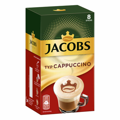 Jacobs Instant Cappuccino, Löslicher Kaffee, Instantkaffee, Löskaffee, 8 Portionen à 14.4 g