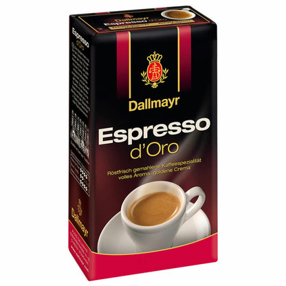 Dallmayr Espresso d'Oro, Kaffee, Gemahlener Röstkaffee, Goldene Crema, 12 x 250 g