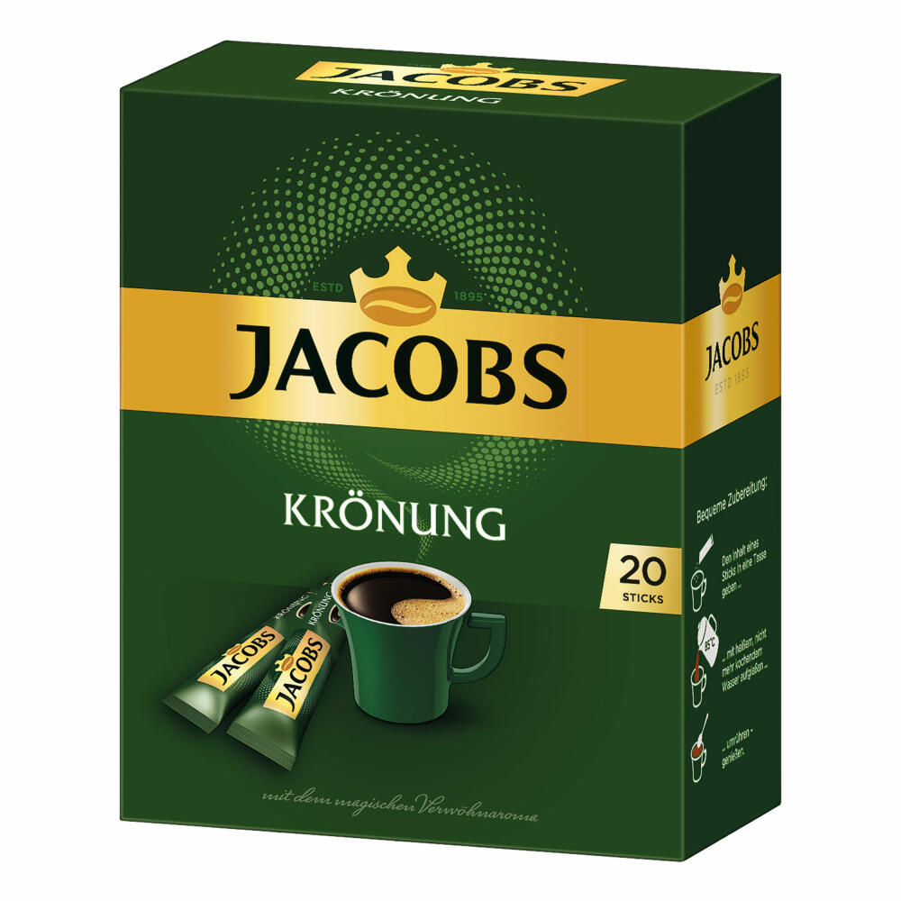 Jacobs Krönung, Instant Kaffee, Getränkepulver zum Aufgießen, 60 Portionen à 1.8 g