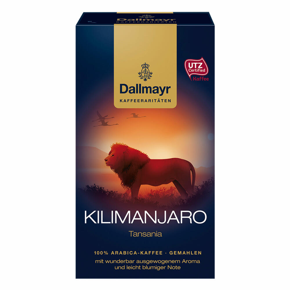 Dallmayr Kilimanjaro Tansania, Kaffee Raritäten, Gemahlener Röstkaffee, Blumige Note, 250 g