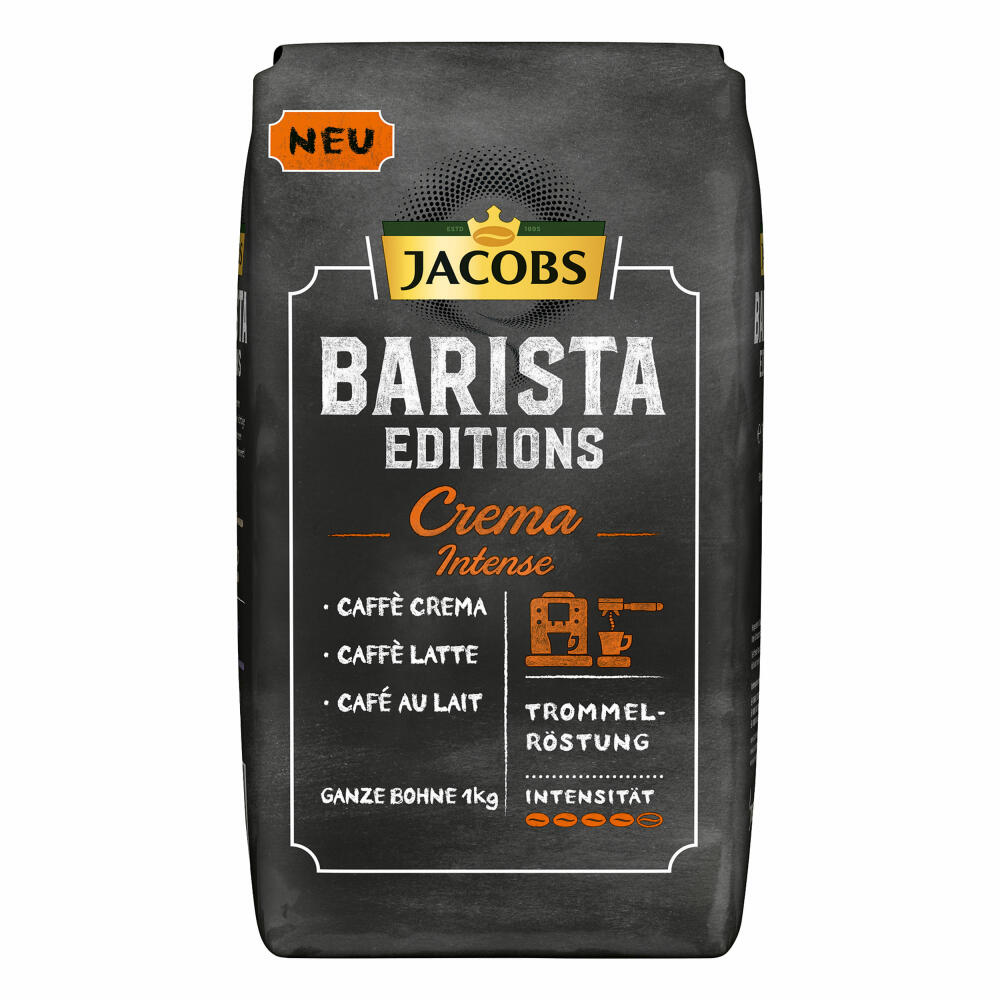 Jacobs Barista Editions Crema Intense, Bohnenkaffee, ganze Bohnen, Röstkaffee, Kaffeebohnen, 1000 g