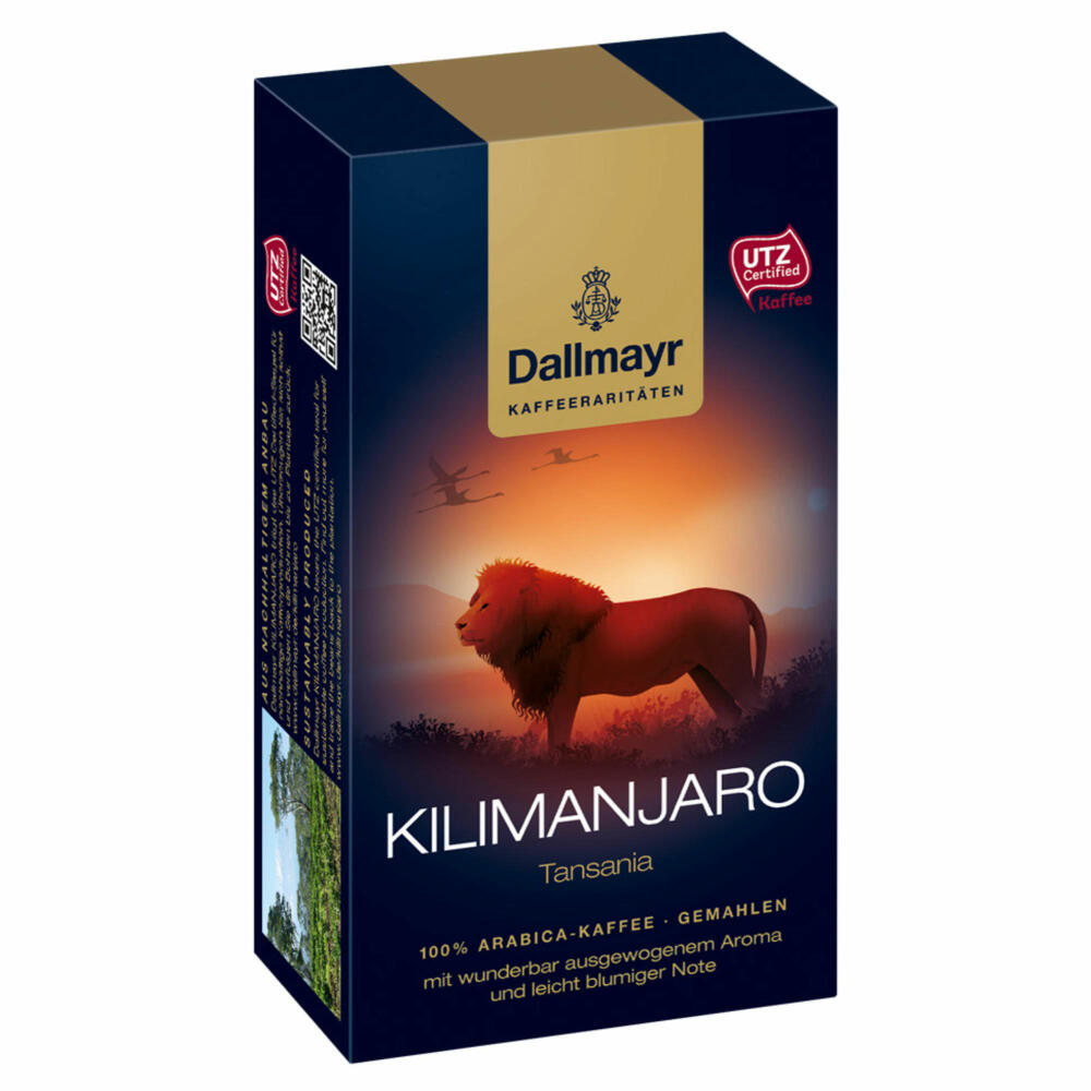 Dallmayr Kilimanjaro Tansania, Kaffee Raritäten, Gemahlener Röstkaffee, Blumige Note, 250 g