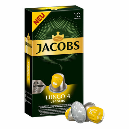 Jacobs Lungo 4 Leggero, Kaffeekapseln, Nespresso Kompatibel, Kaffee, 50 Kapseln, á 5.2 g