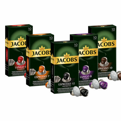 Jacobs Espresso Kapsel 5er Set, Kaffeekapseln, Nespresso Kompatibel, Kaffee, 50 Kapseln