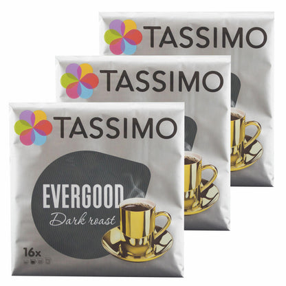 Tassimo Evergood Dark Roast, Kaffee, Gemahlener Röstkaffee, Kaffeekapsel, T-Disc, 48 Portionen