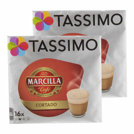 Tassimo Marcilla Cortado, Kaffee, Kaffeekapsel, Bohnenkaffee, Milchkaffee, 32 T-Discs