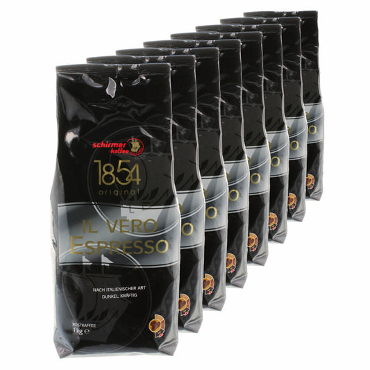 Schirmer Kaffee il vero Espresso, ganze Bohnen, 8er Pack, Kaffeebohnen, 8 x 1000g