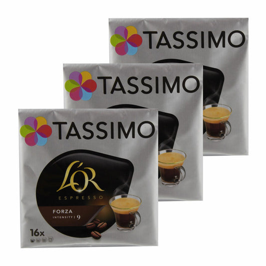 Tassimo L'Or Espresso Forza, Kaffee, Kaffeekapsel, Gemahlener Röstkaffee, 48 T-Discs
