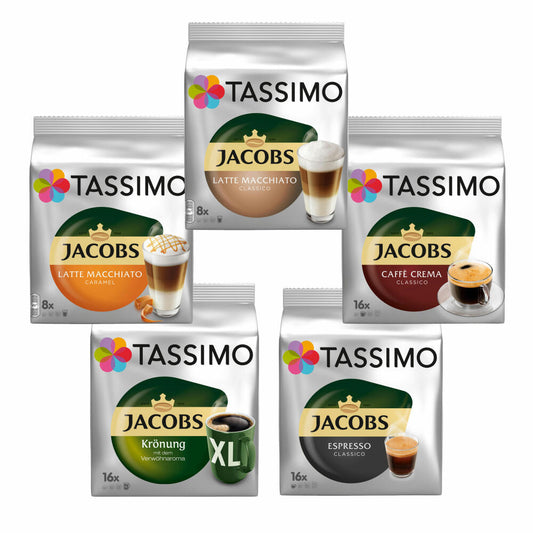 Tassimo Vielfaltspaket, Jacobs Kaffee, Espresso, Latte Macchiato, Caffe Crema, T-Discs