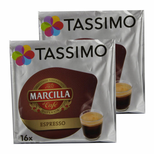 Tassimo Marcilla Espresso, Kaffee, Kaffeekapsel, Gemahlener Röstkaffee, 32 T-Discs