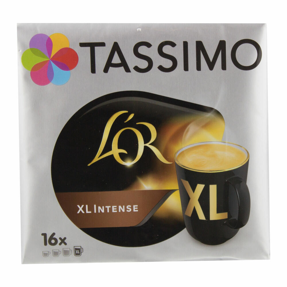 Tassimo L'Or XL Intense Geschenkset mit Glas, 5-tlg., Kaffee, Kaffeekapsel, Gemahlener Röstkaffee, T-Discs