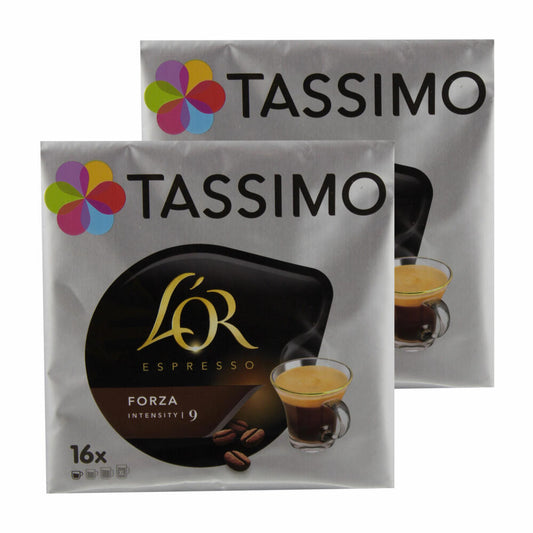 Tassimo L'Or Espresso Forza, Kaffee, Kaffeekapsel, Gemahlener Röstkaffee, 32 T-Discs