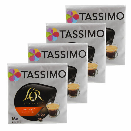 Tassimo L'Or Espresso Delizioso, Kaffee, Kaffeekapsel, Gemahlener Röstkaffee, 64 T-Discs