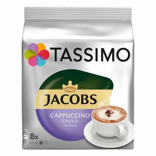 Tassimo Jacobs Cappuccino Choco, Kaffee, Milchkaffee, Kakao, Schoko Geschmack, Kapsel, 40 T-Discs